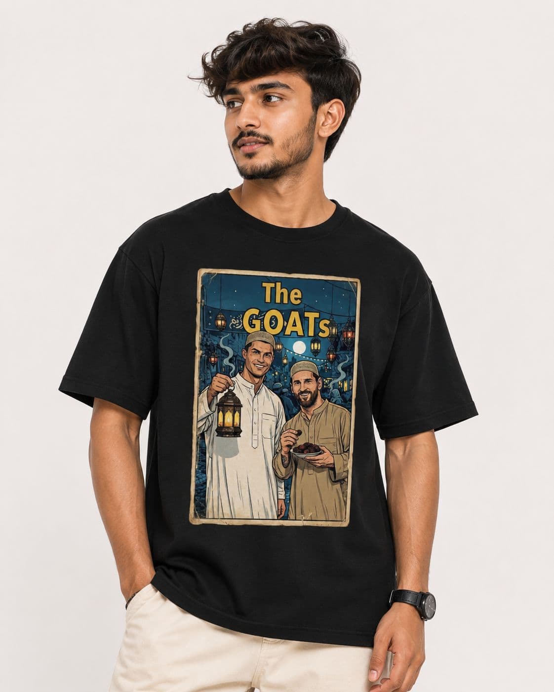 TMA Studio Black Drop Shoulder T-Shirt The GOATs Edition