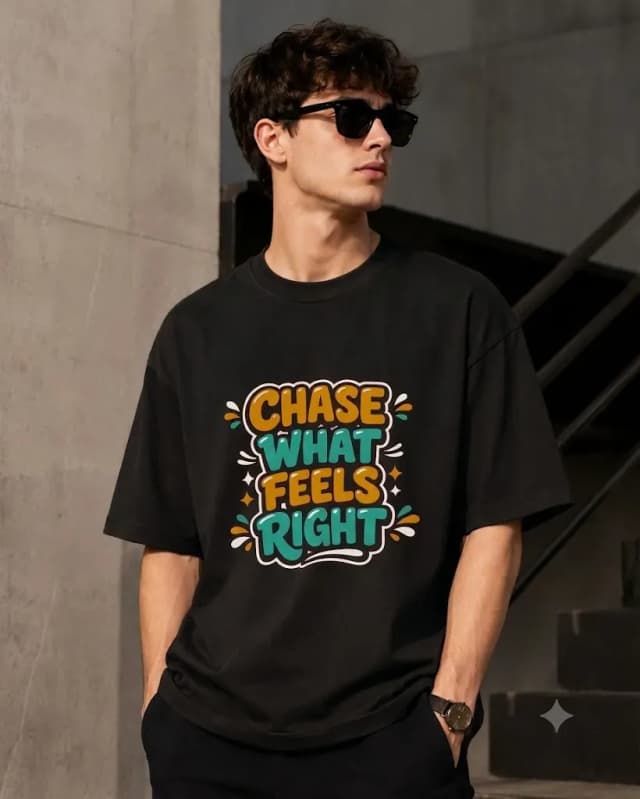 Chase Right 200 GSM Drop Shoulder T-Shirt