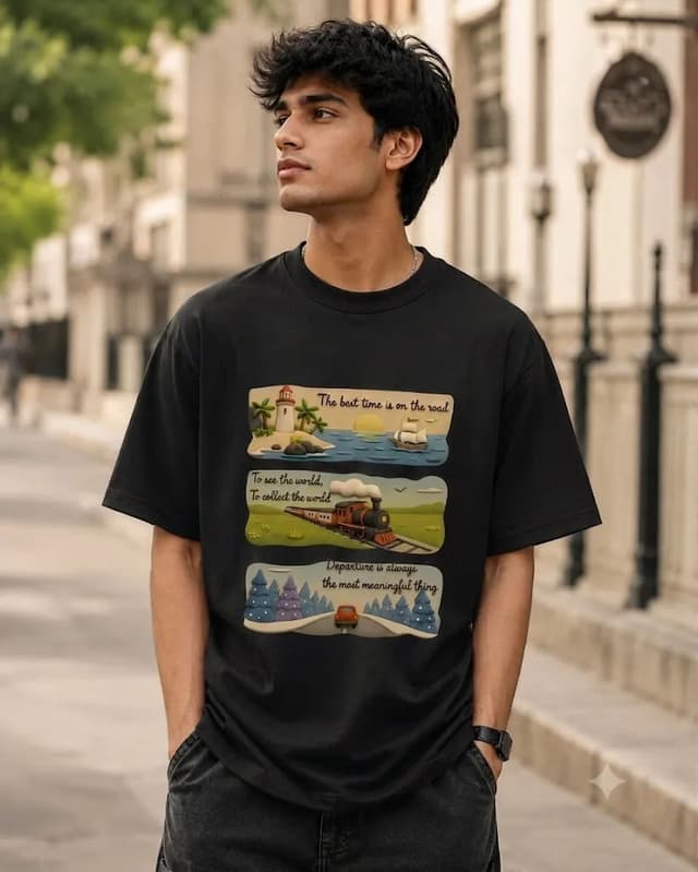 Road Trip 200 GSM Drop Shoulder T-Shirt