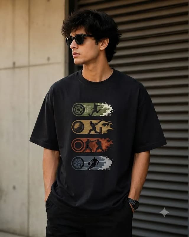 Sports Motion 200 GSM Drop Shoulder T-Shirt