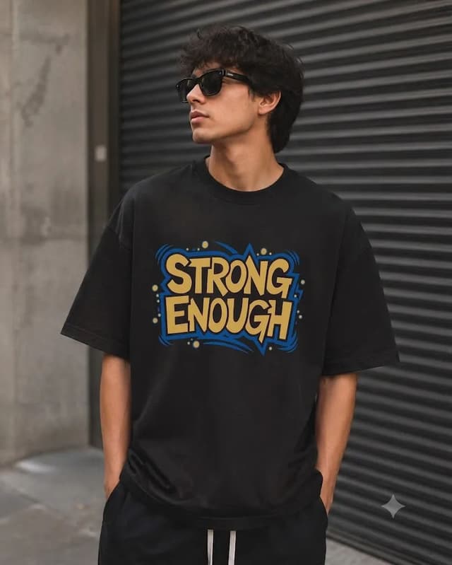 Strong Enough 200 GSM Drop Shoulder T-Shirt
